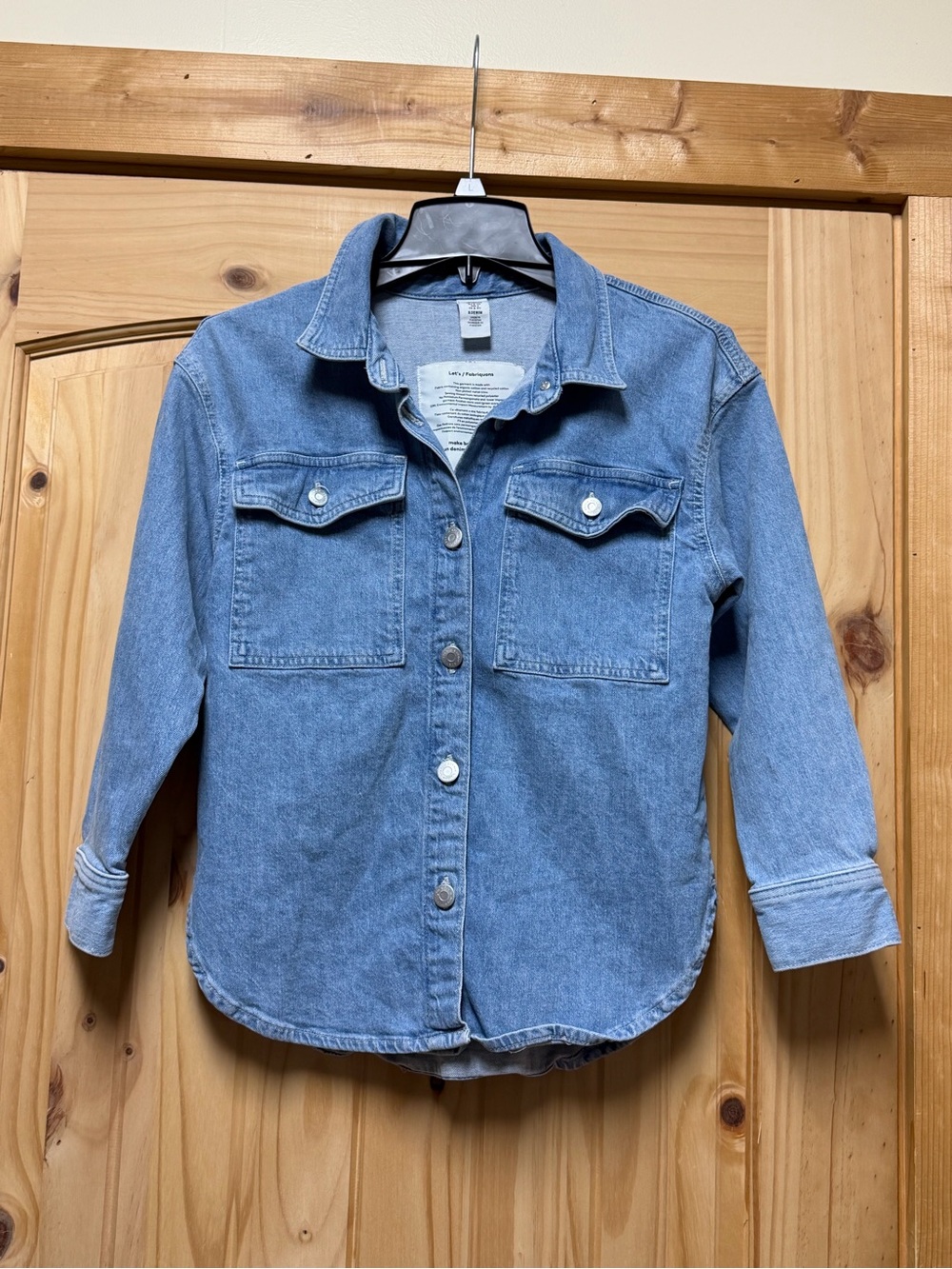 Kid’s Youth H&M Light Denim Jean Button-Up Shirt Jacket Shacket 8 Boy’s Girl’s